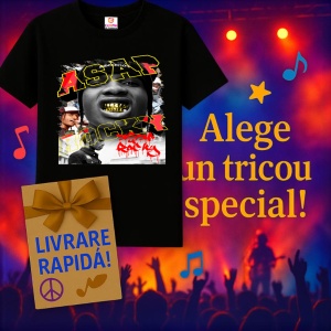 Tricou A$AP Rocky - Gold Teeth Style 1, muzica Hip-Hop / Rap, Dama | Barbat | Copii, Culoare Negru - Img 7
