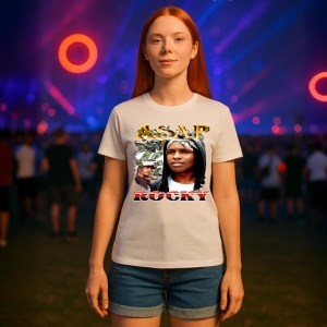 Tricou A$AP Rocky - Money Background, muzica Hip-Hop / Rap, Dama | Barbat | Copii - Img 5