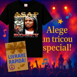 Tricou A$AP Rocky - Money Background, muzica Hip-Hop / Rap, Dama | Barbat | Copii, Culoare Negru - Img 11