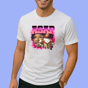 Tricou A$AP Rocky - Pink Glow, muzica Hip-Hop / Rap, Dama | Barbat | Copii - Img 2