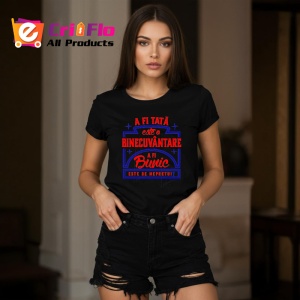 Tricou a fi tata este o binecuvantare mesaj emotionant parinti, Copii | Dama | Barbat , tricou negru - Img 3