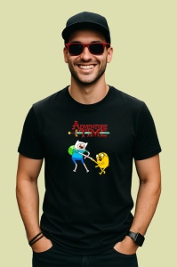 Tricou Adventure Time aventuri fantastice cu Finn si Jake in taramul Ooo, Copii | Dama | Barbat , tricou negru - Img 4