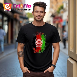 Tricou Afghanistan Steag Splash Art, Copii | Dama | Barbat, culoare negru - Img 5