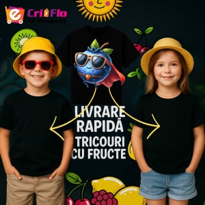 Tricou Afine amuzant de vara super erou, Fructe, Copii | Dama, culoare negru - Img 6