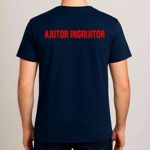 Tricou AJUTOR INGRIJITOR, Personalizat | Unisex Dama si Barbat, Albastru Inchis