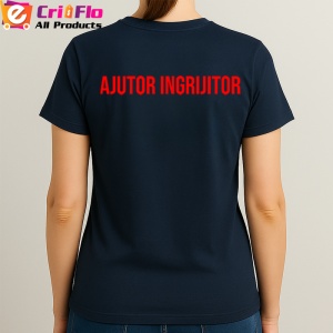 Tricou AJUTOR INGRIJITOR, Personalizat | Unisex Dama si Barbat, Albastru Inchis - Img 3