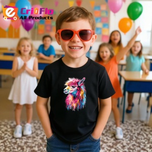 Tricou Alapca in stil pop art fundal alb Copii | Dama | Barbat, culoare negru - Img 11