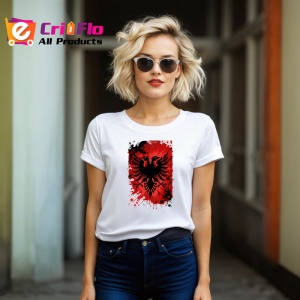 Tricou Albania Steag Splash Art, Copii | Dama | Barbat