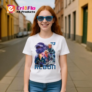 Tricou Alex Albon Pilot Formula 1 Ilustratie Albastru, Copii | Dama | Barbat - Img 7