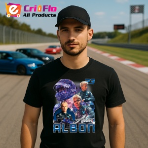Tricou Alex Albon Pilot Formula 1 Ilustratie Albastru, Copii | Dama | Barbat - Img 8