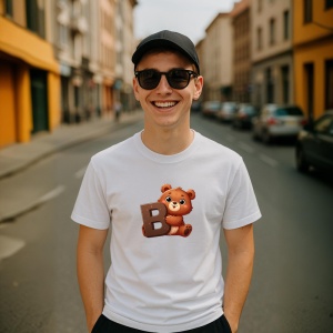 Tricou Alfabet Litera B , Alb, Unisex Dama si Barbat | Copii - Img 11
