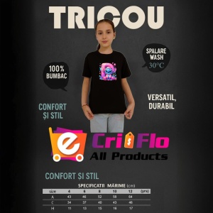 Tricou Alfabet Litera P cu Stitch Roz fericit, explozie de culori, Negru, Unisex Dama si Barbat | Copii - Img 8
