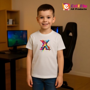 Tricou Alfabet Litera X cu graffiti, design exploziv, arta urbana, Alb, Unisex Dama si Barbat | Copii - Img 7