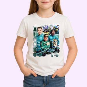 Tricou Alonso Imagine Colaj Echipa Aston Martin Formula 1, Copii | Dama | Barbat - Img 2