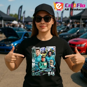 Tricou Alonso Imagine Colaj Echipa Aston Martin Formula 1, Copii | Dama | Barbat - Img 6