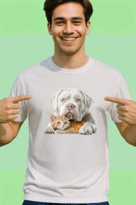 Tricou American Bulldog si pisica portocalie duo dragalas Copii | Dama | Barbat Barbat - Img 2