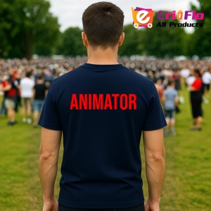 Tricou ANIMATOR , Personalizat | Unisex Dama si Barbat, Albastru Inchis - Img 4