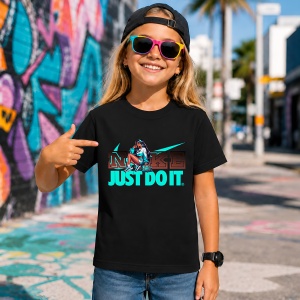 Tricou Anime Girl Street Fashion Teal Pink Urban Lifestyle, din bumbac 100%, tricou negru, Copii | Dama | Barbat - Img 7