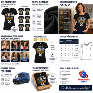 Tricou aniversar femei Veche de ... si inca pe piese originale! - Cadou aniversare - Tricou damă Personalizat - Img 2