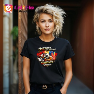 Tricou Antrenor Din Tribuna Campion Pareri Fotbal, din bumbac 100%, tricou negru Copii | Dama | Barbat - Img 8