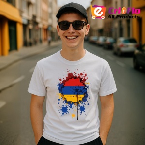 Tricou Armenia Steag Splash Art, Copii | Dama | Barbat - Img 6