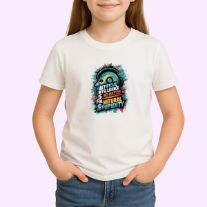 Tricou Artificial Intelligence No Match For Stupidity, Copii | Dama | Barbat - Img 3