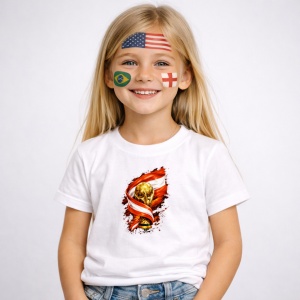 Tricou Austria World Cup Fifa 2026, din bumbac 100%, tricou alb, Copii | Dama | Barbat - Img 2