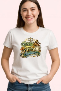 Tricou Avocat Alimentat De Cafea Amara V1, din bumbac 100% , tricou alb pentru Dama | Barbat - Img 2