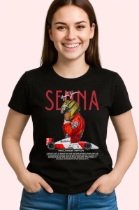 Tricou Ayrton Senna Colaj Istoric Masina Rosie Formula 1 Retro, Copii | Dama | Barbat - Img 3