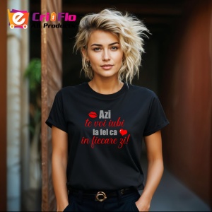 Tricou Azi Te Voi Iubi La Fel Ca In Fiecare Zi, din bumbac 100%, tricou negru Copii | Dama | Barbat - Img 8