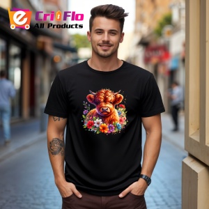Tricou Baby cow with daisies, vitel printre margarete, Copii | Dama | Barbat , tricou negru - Img 10