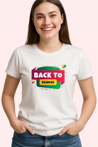 Tricou Back To School Design Colorat Scoala, din bumbac 100% , tricou alb pentru Copii | Dama | Barbat - Img 3