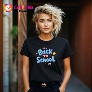 Tricou Back To School Font 3D Albastru Scoala, din bumbac 100%, tricou negru Copii | Dama | Barbat - Img 8