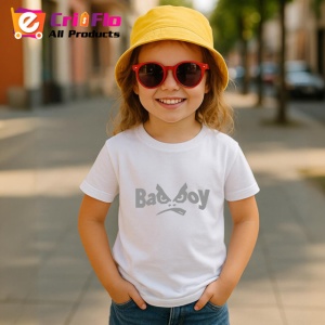 Tricou Bad Boy Text Minimalist Negru V1, din bumbac 100% , tricou alb pentru Copii | Dama | Barbat - Img 5