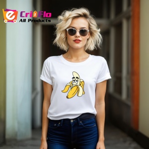 Tricou Banana Relax Funny, din bumbac 100%, tricou alb, Dama | Barbat - Img 6