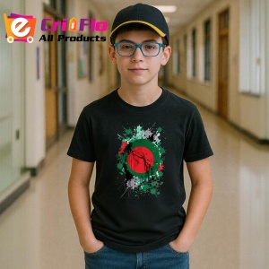 Tricou Bangladesh Steag Splash Art, Copii | Dama | Barbat, culoare negru - Img 9