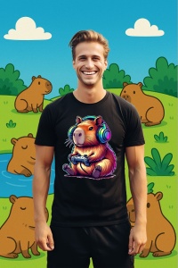 Tricou Barbat CapyBara - Gamer - Img 2