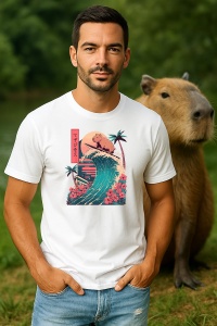 Tricou Barbat CapyBara - Surfing big wave - Img 3