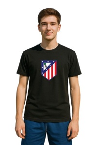 Tricou barbat cu logo stema Atletico Madrid Spania , din bumbac 100% - Img 2