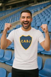 Tricou barbat cu logo stema Boca Juniors Argentina , din bumbac 100% - Img 7