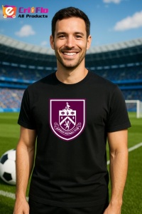 Tricou barbat cu logo stema Burnley Anglia , din bumbac 100%