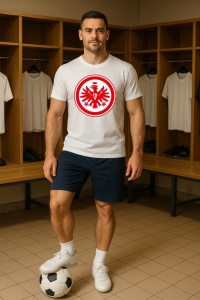 Tricou barbat cu logo stema Eintracht Frankfurt Germania , din bumbac 100%