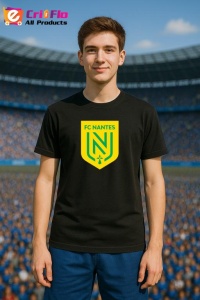 Tricou barbat cu logo stema FC Nantes Franta , din bumbac 100% - Img 3