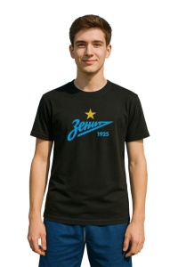 Tricou barbat cu logo stema FC Zenit Rusia , din bumbac 100% - Img 2