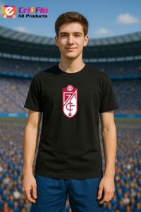 Tricou barbat cu logo stema Granada CF Spania , din bumbac 100% - Img 3