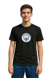 Tricou barbat cu logo stema Manchester City Anglia , din bumbac 100%