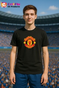 Tricou barbat cu logo stema Manchester United FC Anglia , din bumbac 100% - Img 4