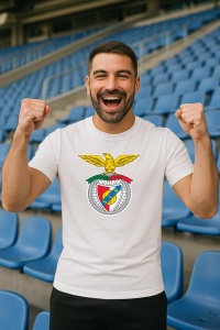 Tricou barbat cu logo stema SL Benfica Portugalia , din bumbac 100% - Img 7