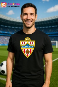 Tricou barbat cu logo stema UD Almeria Spania , din bumbac 100% - Img 5