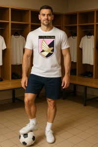 Tricou barbat cu logo stema US Città di Palermo Italia , din bumbac 100% - Img 9